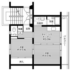 那須烏山市ビレッジハウス烏山の間取り図2DK