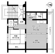 2DK floorplan of Village House Saruhashi in Otsuki-shi