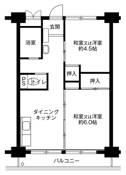 尼崎市ビレッジハウス南清水タワーの間取り図1LDK