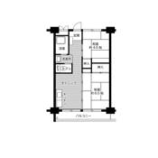 尼崎市ビレッジハウス南清水タワーの間取り図2DK
