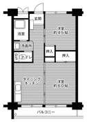 2DK floorplan of Village House Minami Shimizu Tower in Amagasaki-shi
