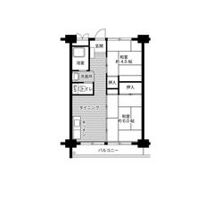 Planta 2DK Village House Minami Shimizu Tower em Amagasaki-shi