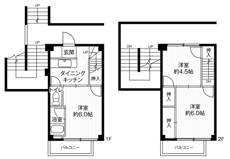 北区ビレッジハウス鈴蘭台の間取り図3DK