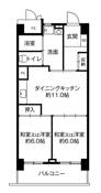 2LDK floorplan of Village House Kashiihama Tower in Higashi-ku