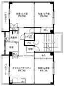豊橋市ビレッジハウス石巻の間取り図3DK