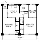 3DK floorplan of Village House Higashino in Kasugai-shi