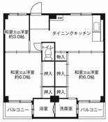 西脇市ビレッジハウス野村の間取り図3DK