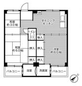 和歌山市ビレッジハウス紀三井寺の間取り図3DK