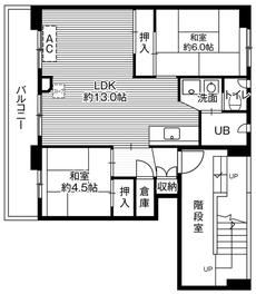 Sơ đồ phòng 2LDK của Village House Taisei ở Obihiro-shi
