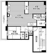2LDK floorplan of Village House Satsunae in Higashi-ku