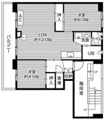 2LDK floorplan of Village House Futaba in Kitami-shi