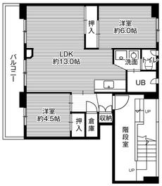 岩見沢市ビレッジハウス幌向の間取り図2LDK