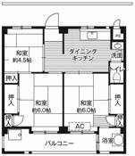 Planta 3DK Village House Aioi em Wakaba-ku