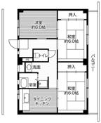 横須賀市ビレッジハウス不入斗の間取り図3DK