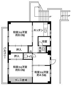 Sơ đồ phòng 3DK của Village House Ooya ở Minuma-ku