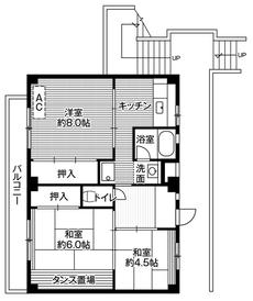 見沼区ビレッジハウス大谷の間取り図3DK