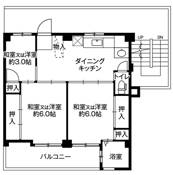 3DK floorplan of Village House Tokiwadai in Hodogaya-ku
