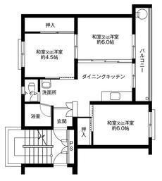 高知市ビレッジハウス高知の間取り図3DK