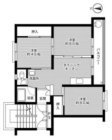 3DK denah lantai Village House Kushibiki di Hachinohe-shi