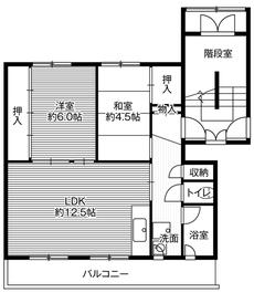 南区ビレッジハウス川沿の間取り図2LDK