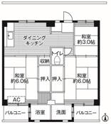 3DK floorplan of Village House Mukougaoka in Miyamae-ku