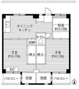 3DK floorplan of Village House Mukougaoka in Miyamae-ku