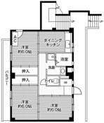 3DK floorplan of Village House Kawaijuku in Asahi-ku