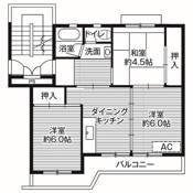 3DK floorplan of Village House Toyooka in Suzaka-shi