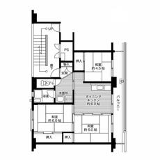 田村市ビレッジハウスときわの間取り図3DK