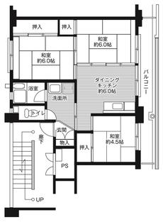 3DK floorplan of Village House Yagami in Nagasaki-shi