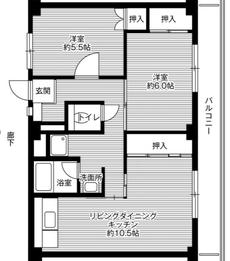 Sơ đồ phòng 2LDK của Village House Miyoshi ở Miyoshi-shi