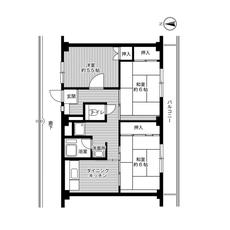 西区ビレッジハウス草部の間取り図3DK