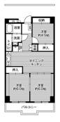 3DK denah lantai Village House Tochigi Hinode Tower di Tochigi-shi