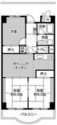 Minato-ku मा Village House Shibaura Tower को 3DK फ्लोरप्लान
