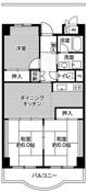 3DK floorplan of Village House Shibaura Tower in Minato-ku