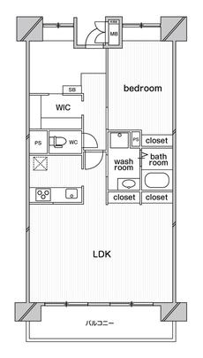 江東区ビレッジハウス潮見タワーの間取り図1SLDK