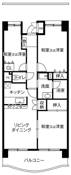 1SLDK floorplan of Village House Shiomi Tower in Koto-ku