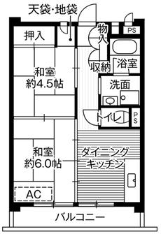 Kawaguchi-shi मा Village House Yanagisaki Tower को 2DK फ्लोरप्लान