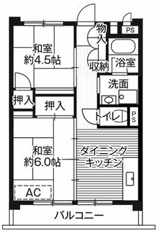 Kawaguchi-shi मा Village House Yanagisaki Tower को 2DK फ्लोरप्लान