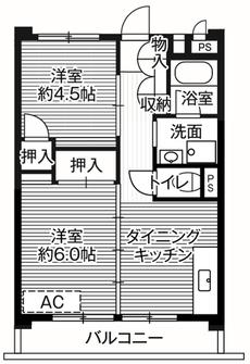 Kawaguchi-shi मा Village House Yanagisaki Tower को 2DK फ्लोरप्लान