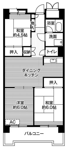 3DK floorplan of Village House Shinagawa Yashio Tower in Shinagawa-ku