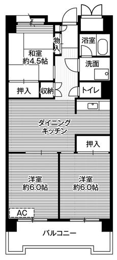 Shinagawa-ku मा Village House Shinagawa Yashio Tower को 3DK फ्लोरप्लान