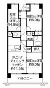 豊田市ビレッジハウス京ヶ峰タワーの間取り図3DK