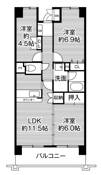 Sơ đồ phòng 3DK của Village House Kyougamine Tower ở Toyota-shi