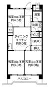 2LDK floorplan of Village House Minatojima Tower in Chuo-ku