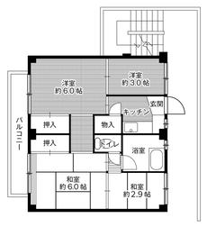 Sơ đồ phòng 4K của Village House Takahanadaira ở Yokkaichi-shi