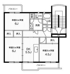 3DK denah lantai Village House Inokuchi di Inazawa-shi
