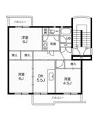 3DK floorplan of Village House Inokuchi in Inazawa-shi