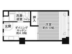 和歌山市ビレッジハウス城北タワーの間取り図1DK