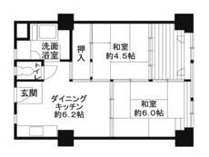 和歌山市ビレッジハウス城北タワーの間取り図2DK